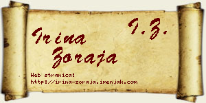 Irina Zoraja vizit kartica